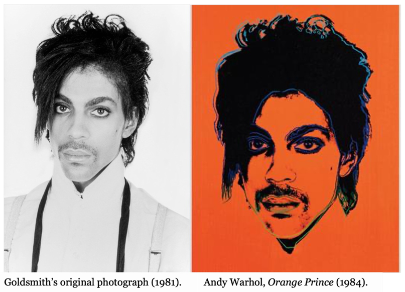 Goldsmith's original Photograph (1981) | Andy Warhol, Orange Prince (1984)